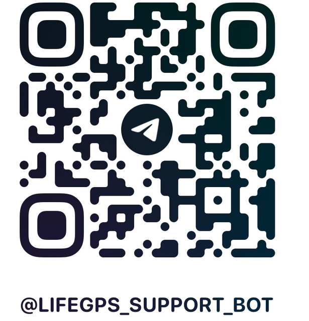 QR code for the Life GPS Telegram bot, @LIFEGPS_SUPPORT_BOT
